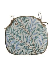 Willow Bough Seaspray Tapestry Large Spindle Back Tie-On Seat Pad Kitchen/Dining - Picture 1 of 5