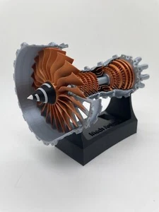 Turbo Fan Engine Assemble Aircraft Model Make Electric Science Display DIY Toy - Picture 1 of 7