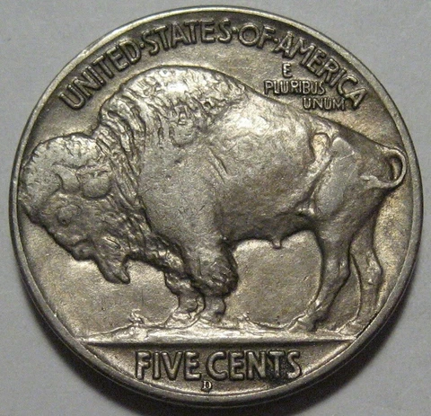 = 1913-D AU+ BUFFALO Nickel, Better Date, T2 Type 2 FREE Shipping Cover