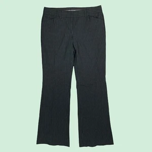Express Editor Pants 4R Womens Striped Flared Wide Leg Trouser Rise Stretch - Picture 1 of 12