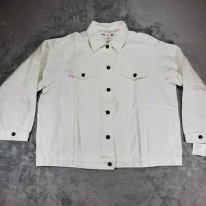 Women's / Venezia White, Cotton, Denim Jacket / Size Large With Pockets NWT - Picture 1 of 6