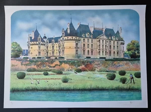ROLF RAFFLEWSKI Hand signed Limited Edition Lithograph I'ARROSAGE CHATEAU 74/250 - Picture 1 of 9