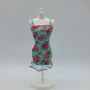 Barbie Fashionistas Dress Floral Teal Replacement Doll Clothes - Picture 1 of 12