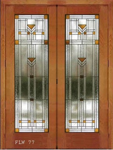 2 - 36" x 80" stained glass french doors in Fur Cover