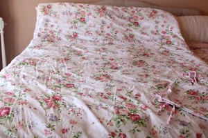 Fundas de almohada estándar gemelas reversibles edredón y cubierta rosa tamaño floral doble FadFay - Imagen 1 de 5