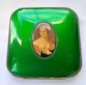 ANTIQUE & VERY RARE MONDAINE POWDER COMPACT POWDER BOX ART DECO STYLE - Picture 1 of 9