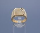 (Ma5) Men's 14K Yellow Gold Solitaire Diamond Ring .15 Ctw 8.7 Grams Size 10