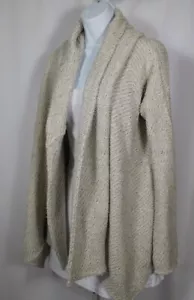 CALYPSO ST BARTH Mujer Beige Gris Algodón metálico Sudadera con capucha Cardigan Sweater Sz S - Imagen 1 de 5