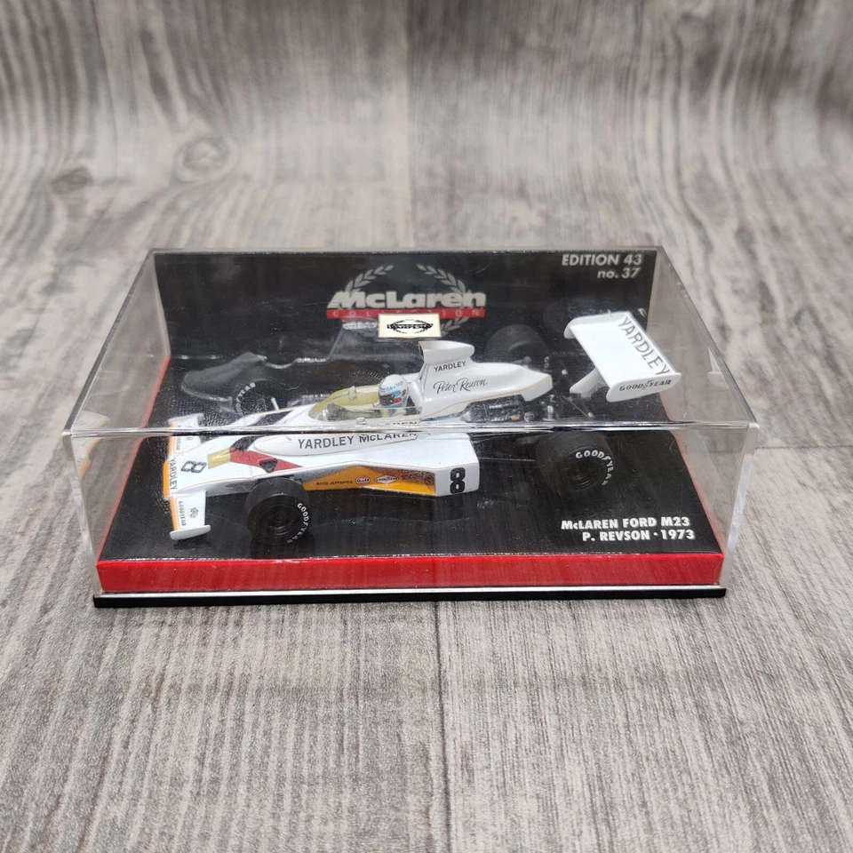 VOITURE MINICHAMPS MCLAREN FORD M23 P.REVSON 1973 EDITION 43 N°37 1:43 EN BOITE - Photo 1/4