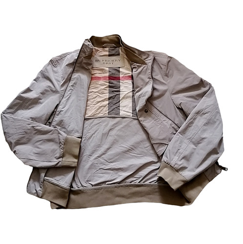 Burberry Brit giacca bomber uomo kaki beige nova check taglia XL
