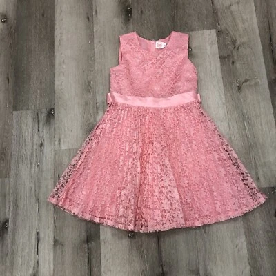 Wonder Nation Kids Girls Dress Size 7 Pink Sleeveless Lace Dress - Image 1 of 4