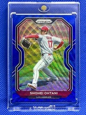 2021 PANINI PRIZM SHOHEI OHTANI BLUE WAVE REFRACTOR /60 JERSEY #17 Angels MVP🔥
