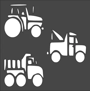 1- 5.5x5.5 inch Stencil, (TB-24) Trucks (6mil) - Picture 1 of 2