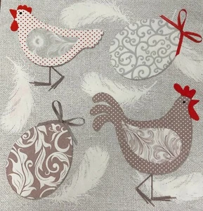 Dos servilletas individuales de papel decoupage para almuerzo resorte para gallo de Pascua - Imagen 1 de 11