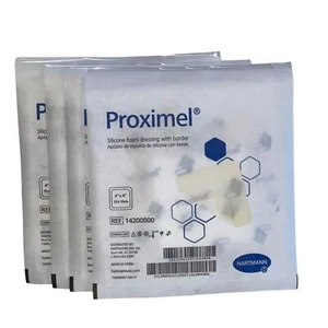 Hartmann 14200000 Proximel Silicone Foam Dressing w/ Border 4 X 4 4 Pieces - Picture 1 of 3