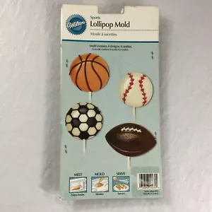 Wilton Lollipop Mold Sports Clear Plastic Soccer Volleyball Football Basketball - Picture 1 of 8