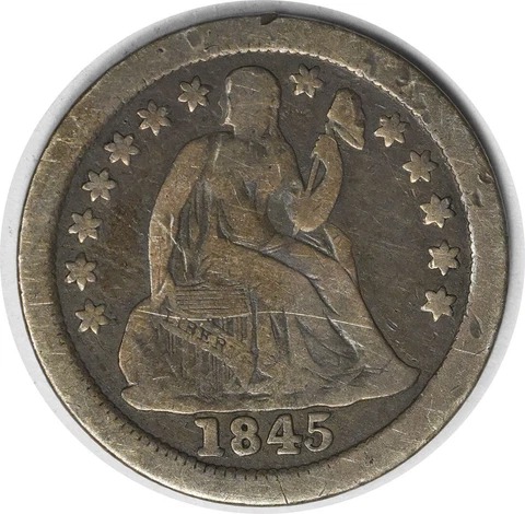 1845-O Liberty Seated Silver Dime F Uncertified #1124 Cover