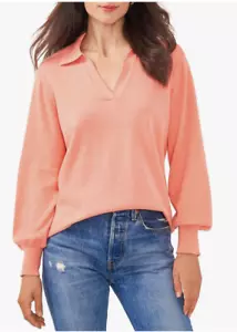 Suéter Vince Camuto Mujer Pequeño Cuello Ligero Ocean Coral - Imagen 1 de 3