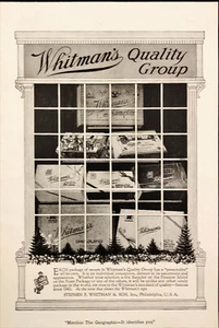 1921 Whitman's Quality Group Choclate Christmas Candy Window Antique Print Ad - Picture 1 of 1
