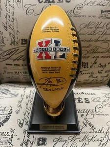 Von Hines Ward signierter Danbury Mint Super Bowl XL Porzellan Football TSE COA - Bild 1 von 6