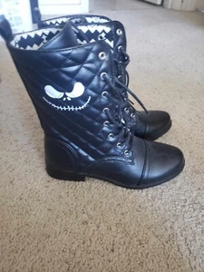 Nightmare Before Christmas Black Ankle Boots Size 7 - Picture 1 of 7
