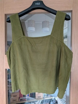 Ladies Marks And Spencers Linen Rich , Top ,Bright Sage Green , Size 20 - Image 1 of 4