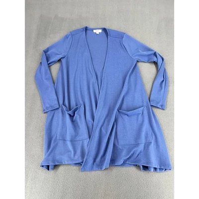 Cárdigan de mujer LuLaRoe azul frente abierto manga larga con bolsillos Foto 1 de 4