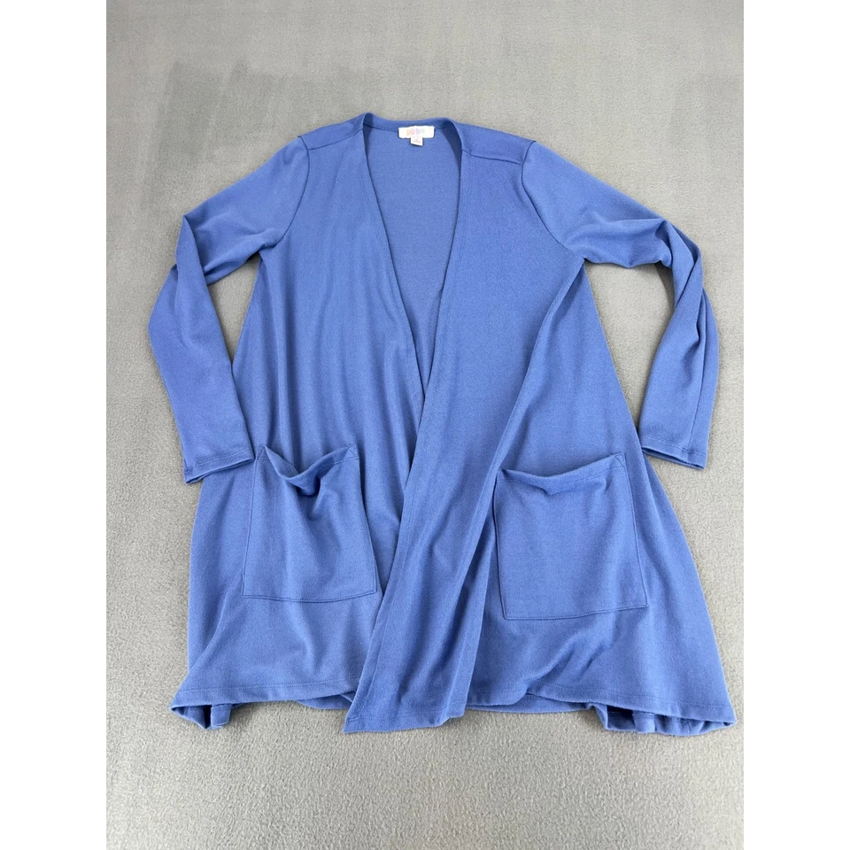 Cárdigan de mujer LuLaRoe azul frente abierto manga larga con bolsillos Foto 1 de 4