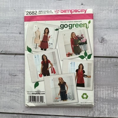 Simplicity 2682 Sewing Pattern Full Aprons Go Green Women’s Size S-XL UNCUT - Image 1 of 3