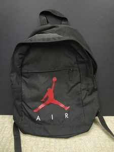 Nike Jordan Jumpman Air Backpack Black L Mesh Pocket Padded Straps Zip Pouch - Picture 1 of 8