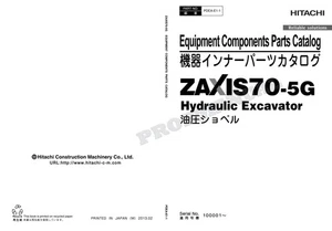 HITACHI ZAXIS ZX70-5G Equipment Component Excavator Parts Catalog Manual - Picture 1 of 10