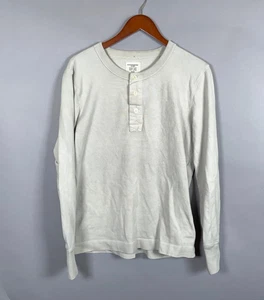 Buck Mason Henley T-Shirt Adult Medium Beige Long Sleeve Field Spec Military - Picture 1 of 15
