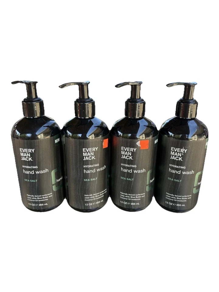 2x Every Man Jack Hydrating Hand Wash Sea Salt 12 Oz Pump Bottle