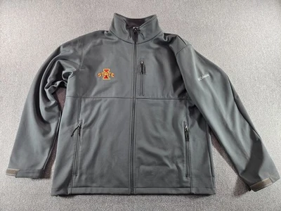 Chaqueta Iowa State Para Hombre XL Columbia Soft Shell Gris Ascendente Logo Bordado Foto 1 de 4
