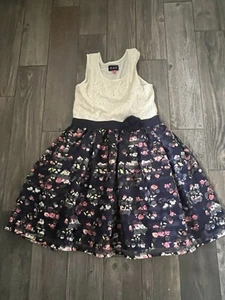 The Childrens Place Party Dress Girls Size XL (14) Sleeveless White Floral - Picture 1 of 5