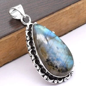 Labradorite Gemstone Ethnic Handmade Pendant Jewelry 0.9" P 1914 - Picture 1 of 5