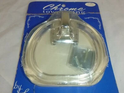 Новое из старых запасов винтажное кольцо для полотенца Lenape Chrome & Clear Lucite в оригинальной упаковке - Изображение 1 из 4