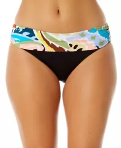 Anne Cole Small Bikini Bottom Womes Fold-Over Printed-Waist Stripe New - Picture 1 of 6