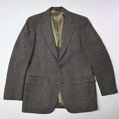 Blazer Chaqueta Deportiva Abrigo De Colección Cricketeer 40R Azul Tostado Tejido Tweed Lana Para Hombre Foto 1 de 4