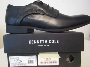 Kenneth Cole Big Boys Straight Line Casual Dress Oxford Shoes Black Size 2.5 - Picture 1 of 6