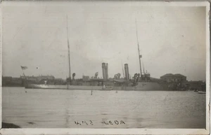 RP POSTCARD HMS LEDA TORPEDO GUN SHIP C1910 COMMISSIOINED 1892 - Picture 1 of 2