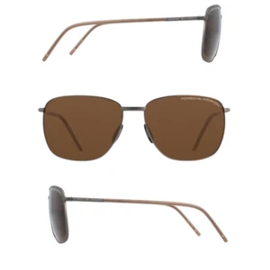 Porsche Design - P'8630-B Brown Polarized Square Aviator Sunglasses 58-15-145 - Picture 1 of 10