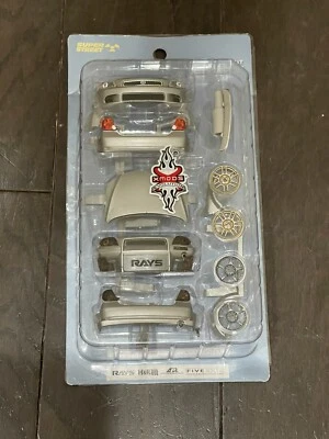 XMODS RC Car Scion tC Starter Body Kit Set 1:28 Scale Silver Carbon Rays H&R - Image 1 of 4