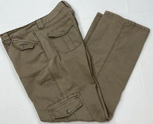 Pantaloni donna Gloria Vanderbilt marrone kaki taglia 12 elasticizzati tasca cargo DIFETTO - Foto 1 di 15