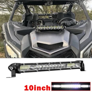 Fit Can-Am Maverick X3 Light Bar 10" Single Row LED Light Bar Spot Flood Offroad - Picture 1 of 15