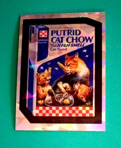 Tarjeta refractora atómica 2014 Wacky Packages Chrome Series 1 "Putrid Cat Chow" #73 - Imagen 1 de 1