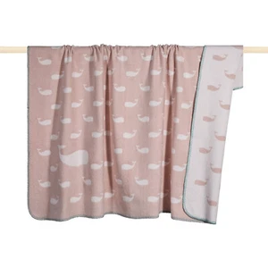 Pad Wohndecke, Kuscheldecke WHALE pink Maritim 100 x 150 cm weich kuschelig - Bild 1 von 1