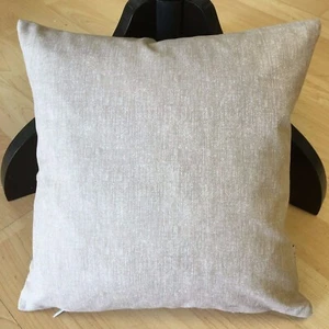 543. Handgefertigter Kissenbezug Crazy Uni beige verschiedene Größen - Bild 1 von 2