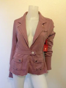 NWT ELEMENT MAUVE PURPLE RAW HEM SWEATER JACKET URBAN PREPPY MEDIUM $62 - Picture 1 of 9
