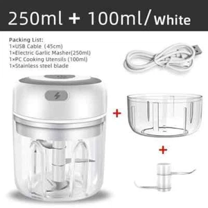Electric Kitchen Food Chopper Mini Garlic Masher Crusher USB Meat Grinder - Picture 1 of 9